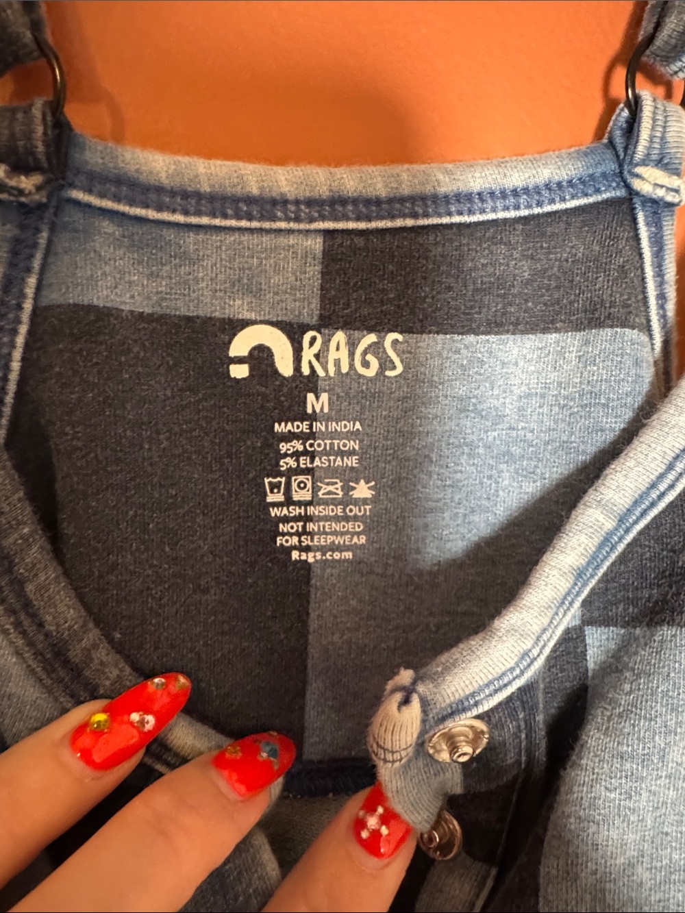 Rags checkered adult romper - Picture 2 of 4